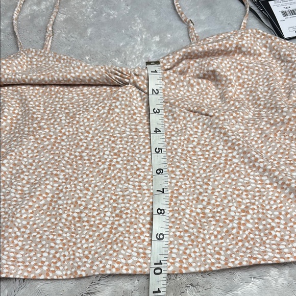 Volcom Cream Tan Sequin Tie Front Camisole - Picture 4 of 7